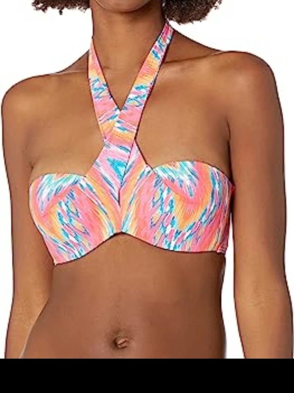 Coco Reef Pink Multi-Color Twist Front Bikini Top 36/38DD - Picture 2 of 10